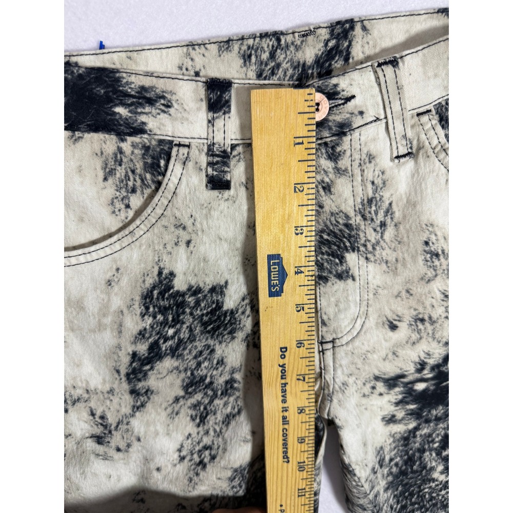 Deadstock Vintage Y2K Cover Italy Cow Print Acid Wash Flared Jeans 30 NWT - Picture 8 of 9